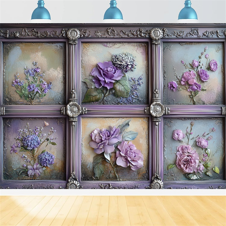 Victorian Photo Backdrop Floral Frame Vintage Backdrops UK CSH57-125