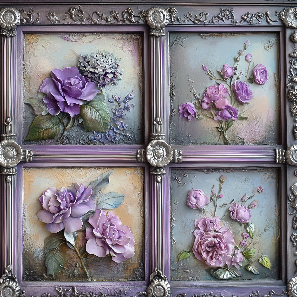 Victorian Photo Backdrop Floral Frame Vintage Backdrops UK CSH57-125