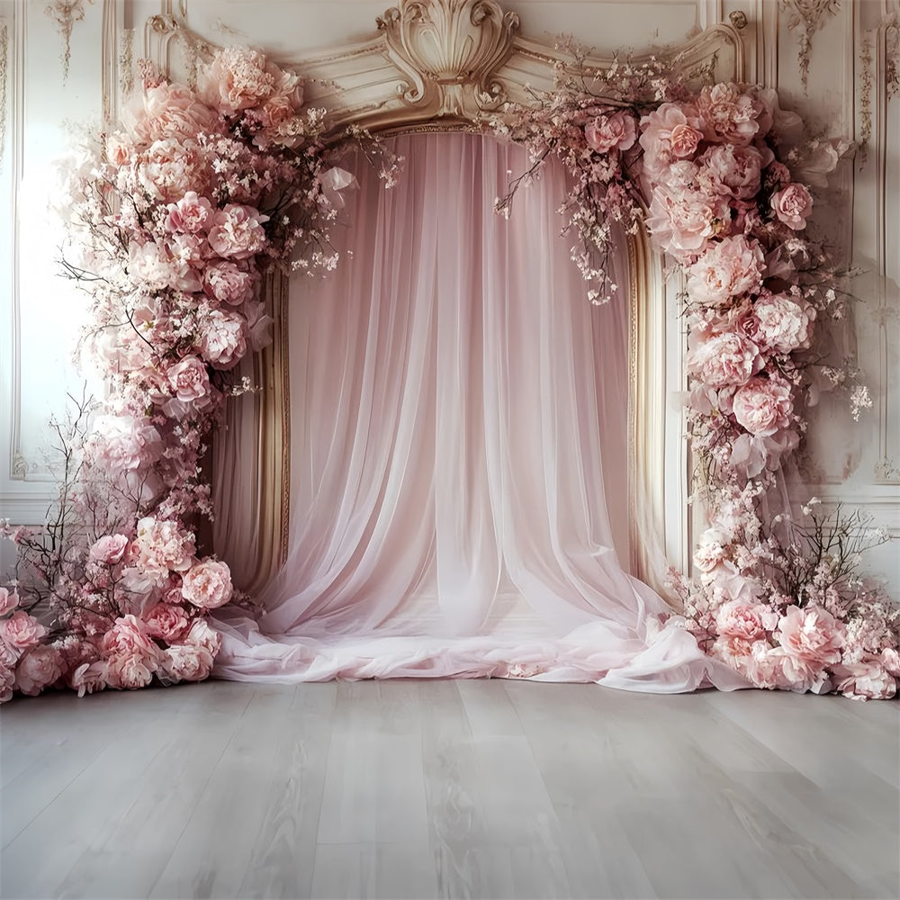 Rococo Backdrop Blush Bloom Curtain Vintage Photo Backdrop UK CSH57-129