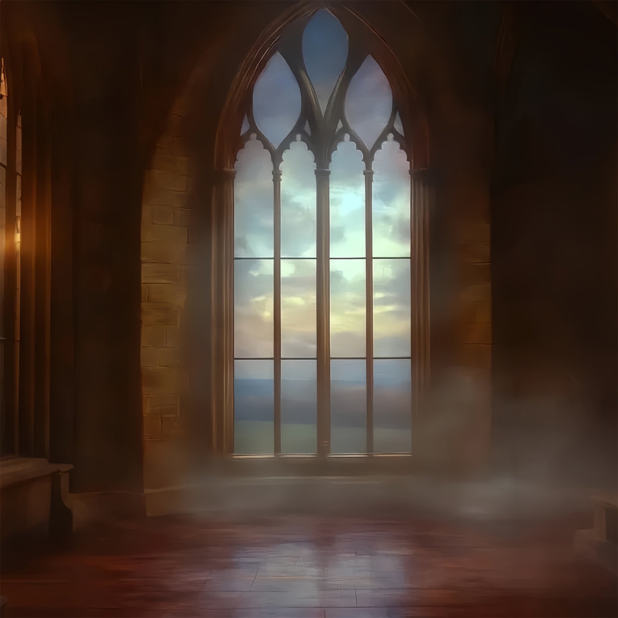 Vintage Photo Backdrop Gothic Sunrise Window Backdrop UK CSH57-133