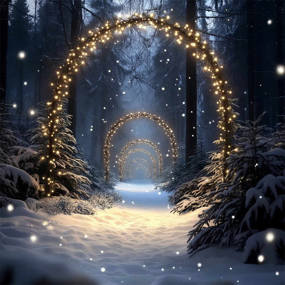 Snow Forest Backdrop Enchanted Lighted Pathway Backdrop UK CSH57-152