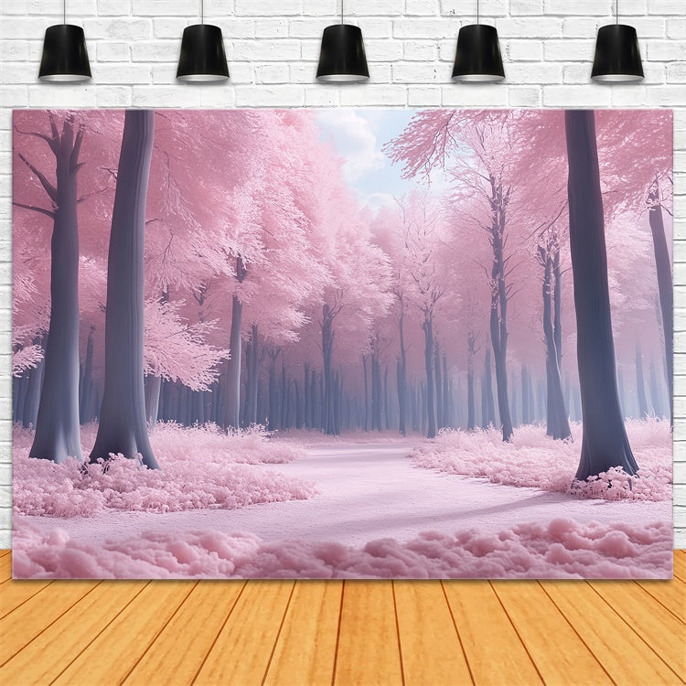Fantasy Forest Backdrop Soft Pink Twilight Trail Backdrop UK CSH57-153