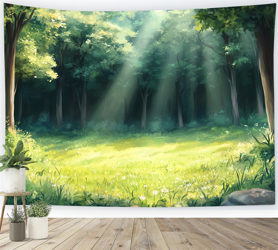 Photo Backdrop Forest Gentle Meadow Sunbeams Backdrop UK CSH57-158