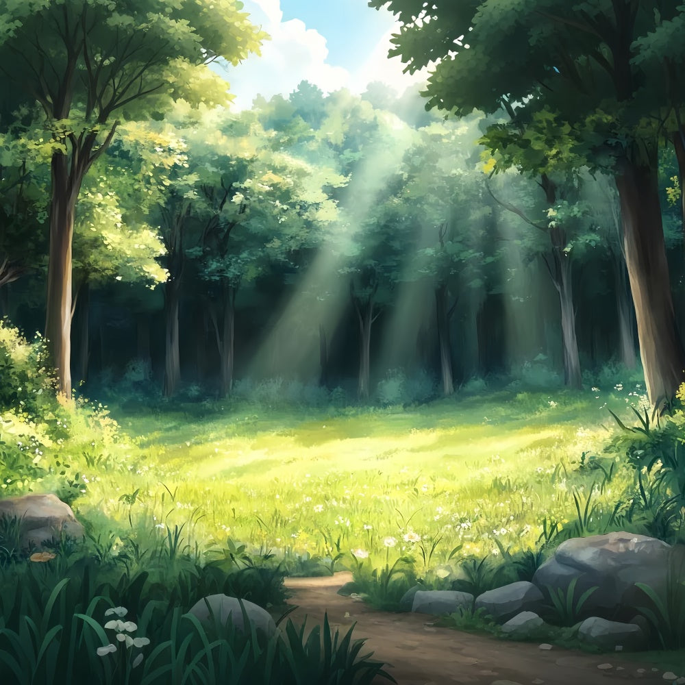Photo Backdrop Forest Gentle Meadow Sunbeams Backdrop UK CSH57-158