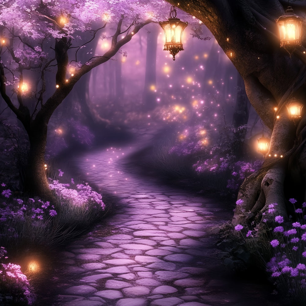 Enchanted Forest Backdrop Mystic Purple Glow Path Backdrop UK CSH57-164