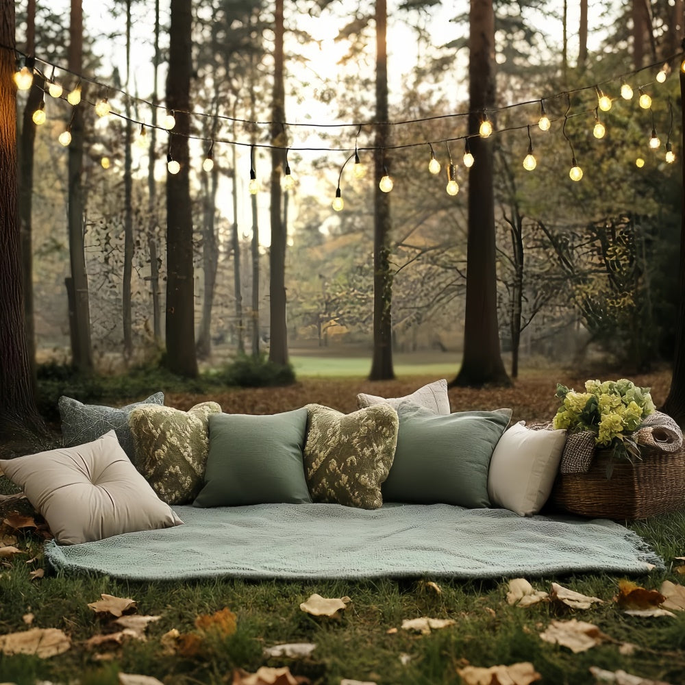 Photo Backdrop Forest Twilight Picnic Setup Backdrop UK CSH57-165