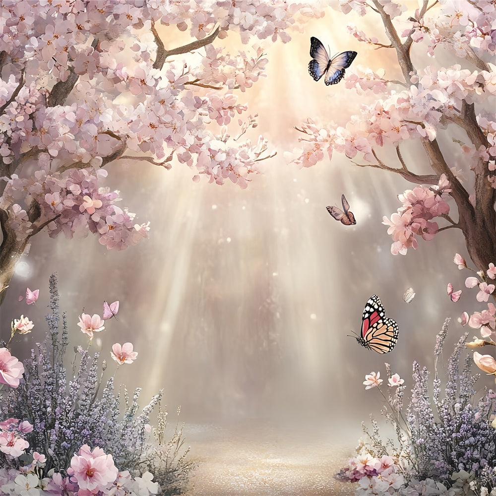 Forest Photography Backdrop Cherry Bloom Glow Backdrop UK CSH57-167