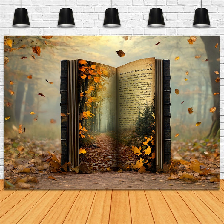 Fall Leaves Backdrop Enchanted Forest Storybook Backdrop UK CSH57-182