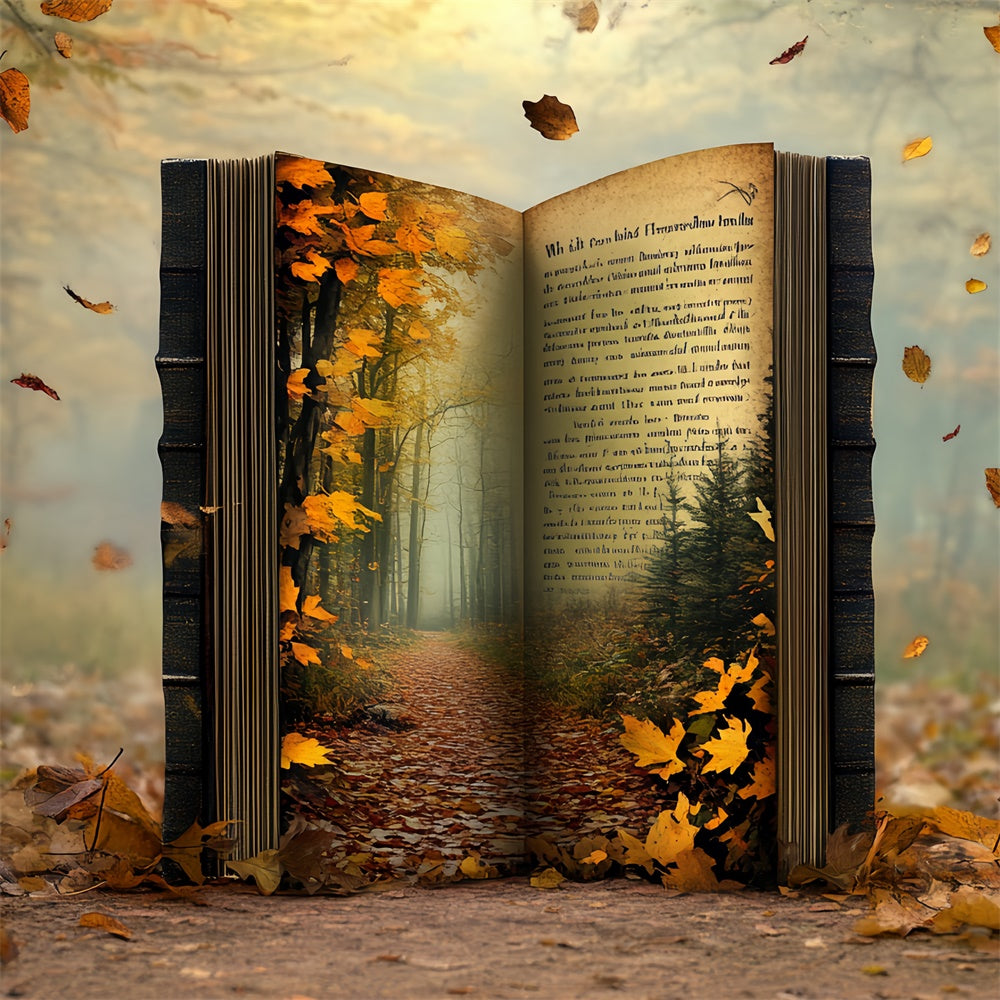 Fall Leaves Backdrop Enchanted Forest Storybook Backdrop UK CSH57-182