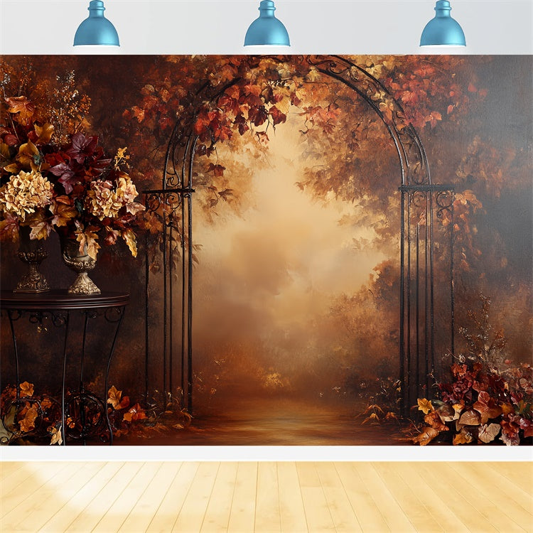 Fall Photoshoot Backdrop Fall Romance Iron Arch Backdrop UK CSH57-185