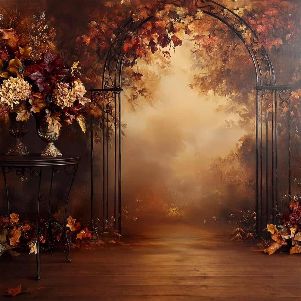 Fall Photoshoot Backdrop Fall Romance Iron Arch Backdrop UK CSH57-185