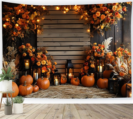 Autumn Backdrops Rustic Harvest Candlelight Backdrop UK CSH57-187
