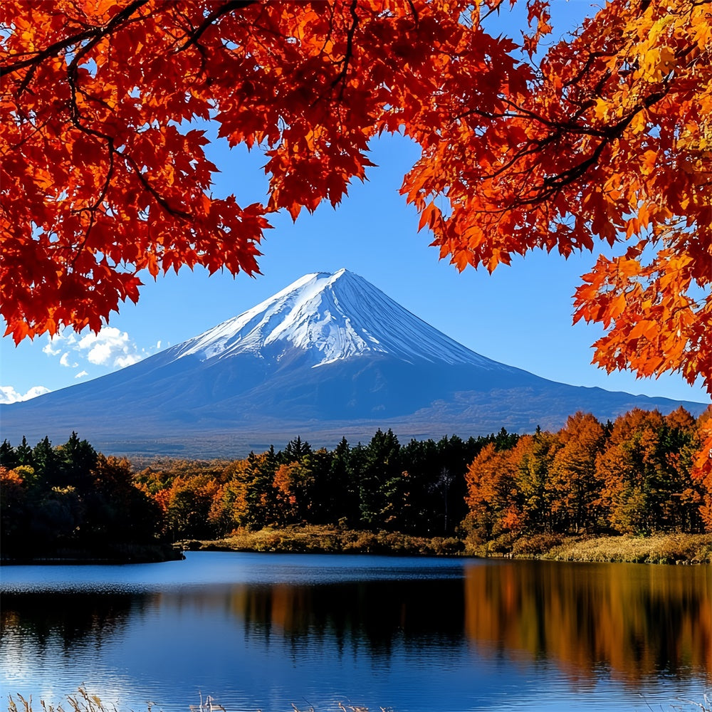 Fall Photoshoot Backdrop Maple Tranquil Mountain Backdrop UK CSH57-191