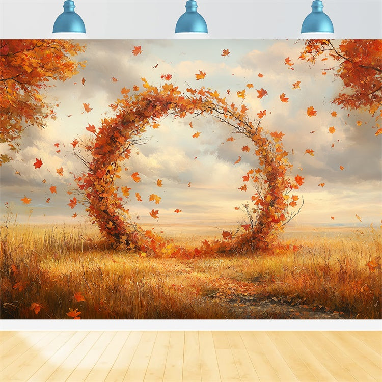 Autumn Leaves Backdrop Meadow Falling Leaves Ring Backdrop UK CSH57-193