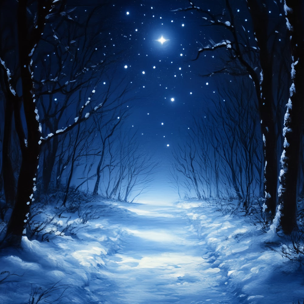 Winter Forest Backdrop Silent Midnight Woods Backdrop UK CSH57-202