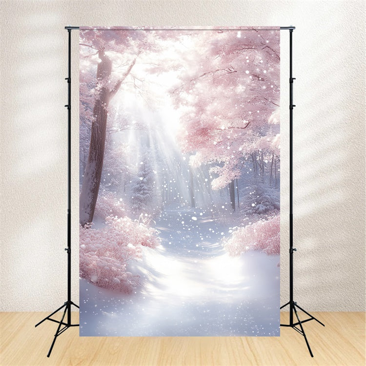 Winter Snow Backdrop Snowlight Pink Dream Backdrop UK CSH57-203