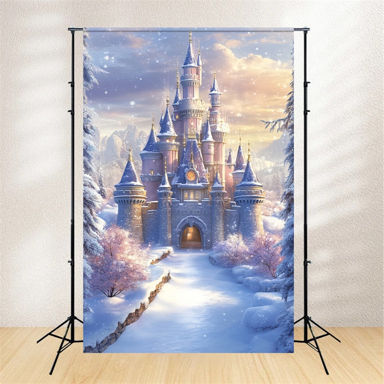 Winter Castle Backdrop Frosted Royal Castle Backdrop UK CSH57-205