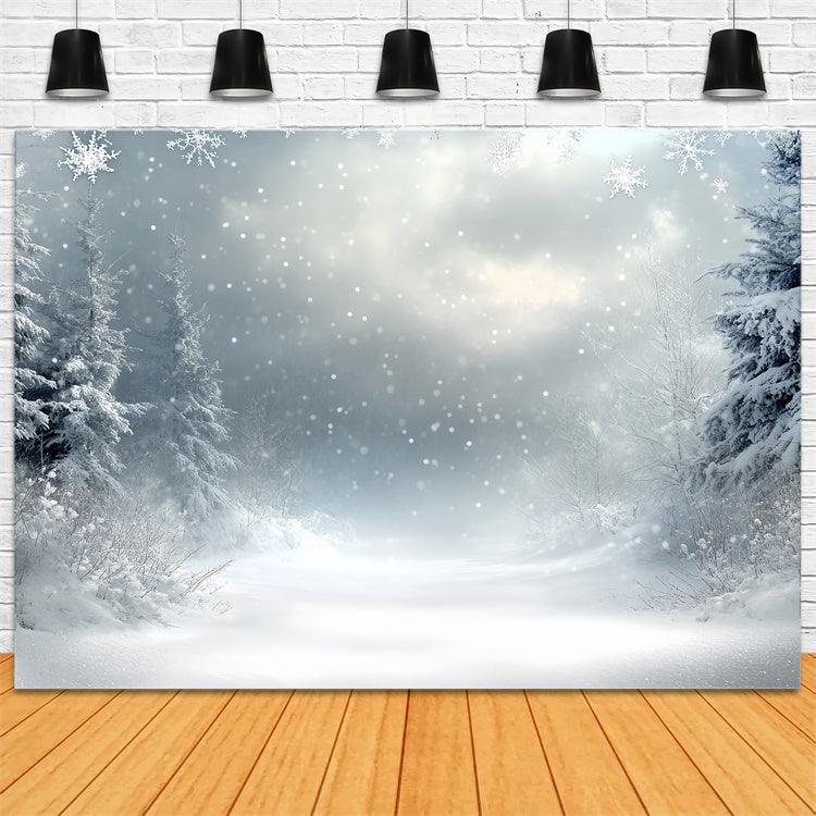 Winter Wonderland Backdrop Silent Snowfall Mist Backdrop UK CSH57-210