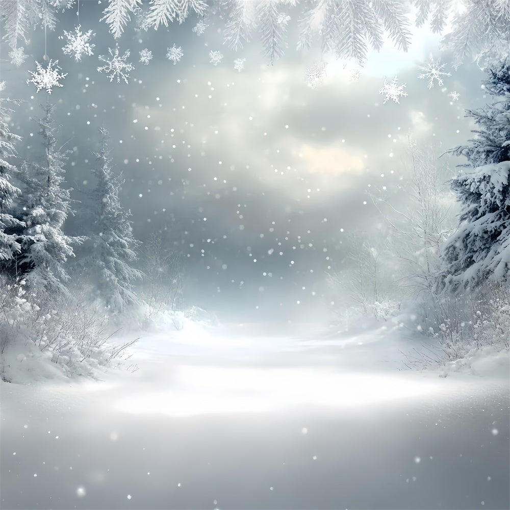 Winter Wonderland Backdrop Silent Snowfall Mist Backdrop UK CSH57-210