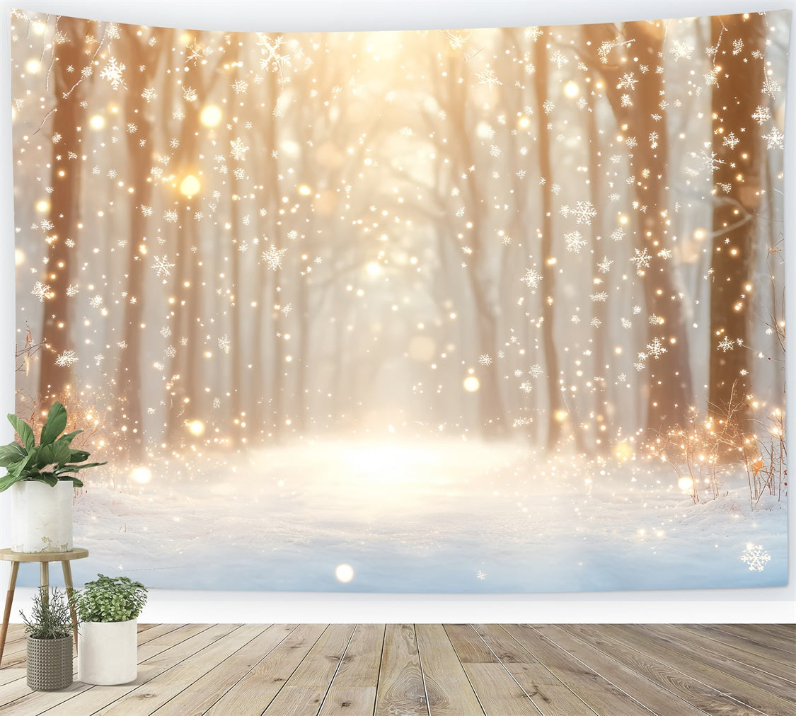 Winter Forest Backdrop Frosty Twilight Sparkle Backdrop UK CSH57-215