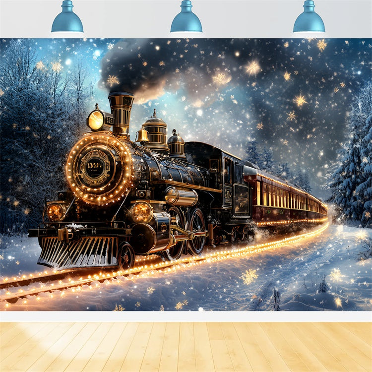 Winter Backdrops Enchanted Winter Railway Backdrop UK CSH57-217