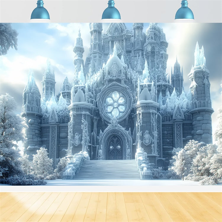 Winter Photo Backdrop Winter Majesty Castle Backdrop UK CSH57-221