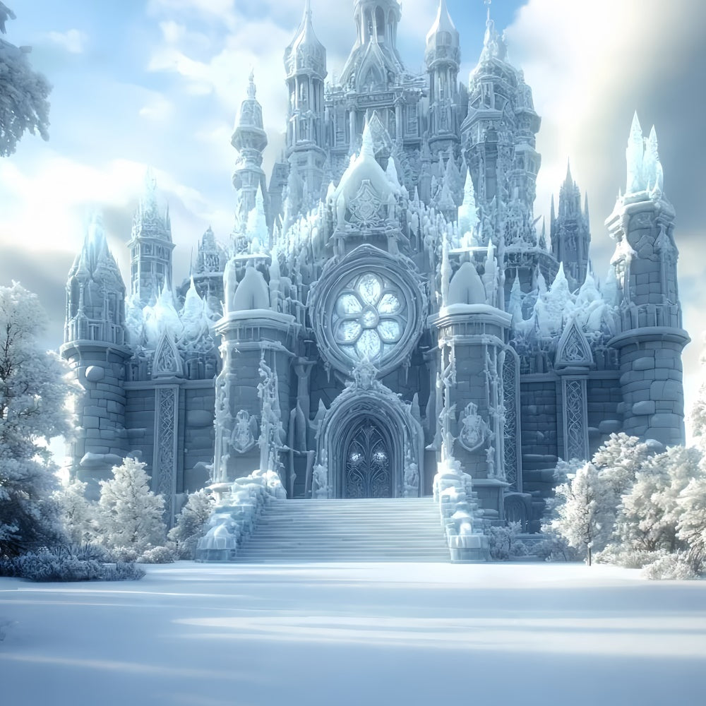Winter Photo Backdrop Winter Majesty Castle Backdrop UK CSH57-221