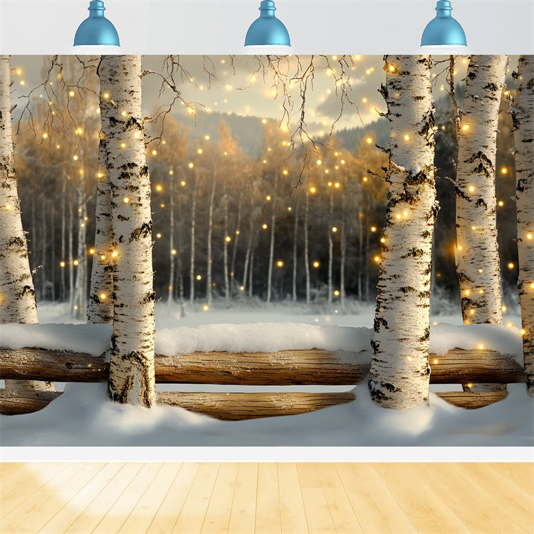 Winter Forest Backdrop Twinkling Birch Forest Backdrop UK CSH57-233