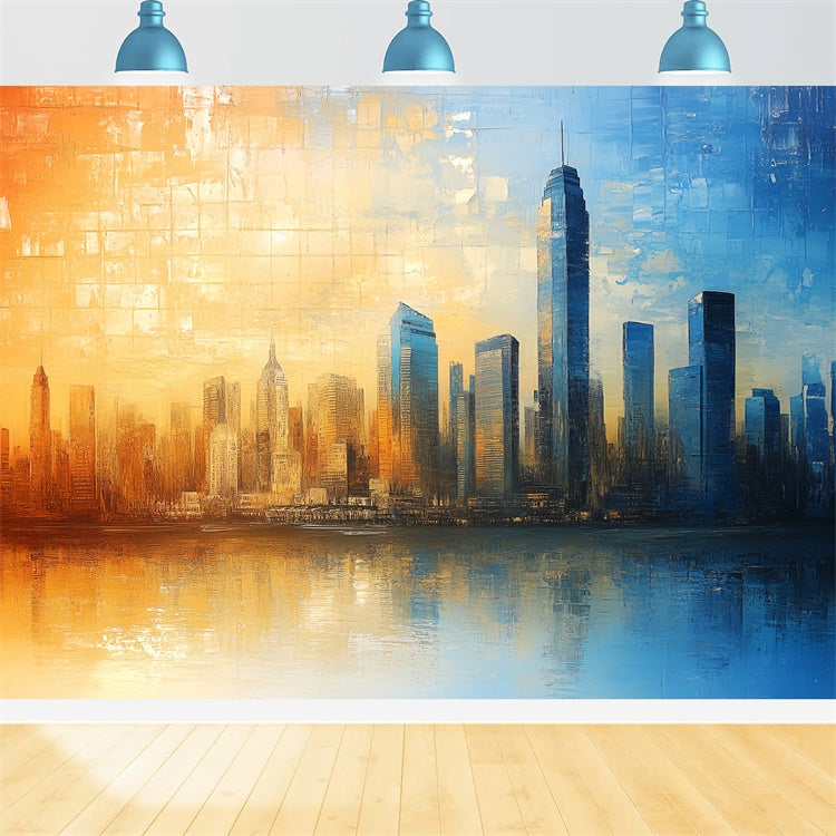 Artistic Backdrop City Reflections Glow Fabric Backdrop UK CSH57-254
