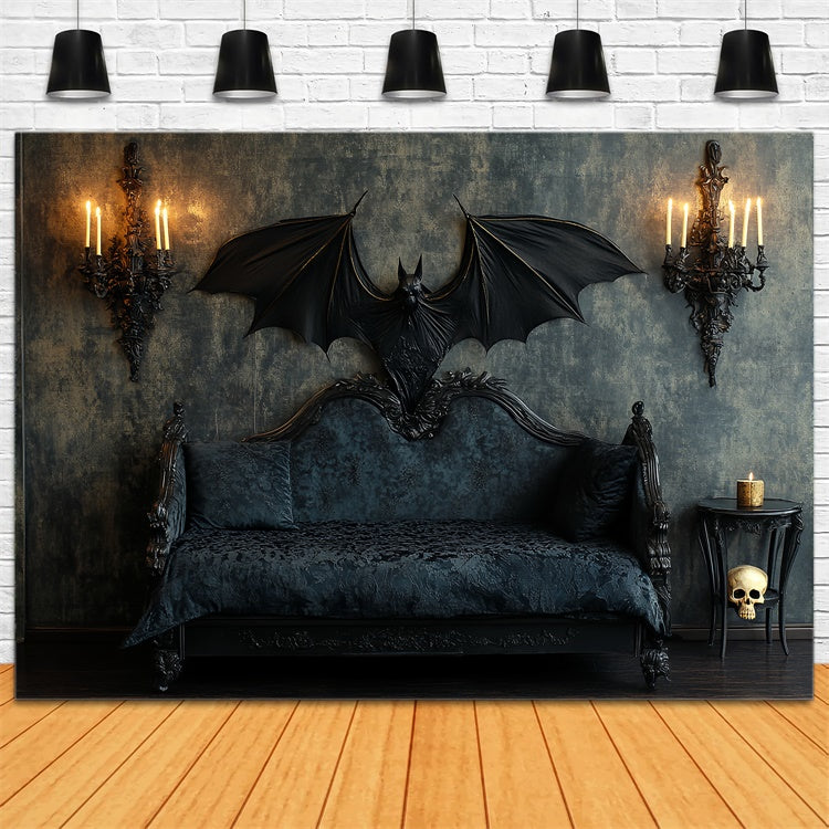 Halloween Photo Booth Backdrop Gothic Bat Manor Backdrop UK CSH57-61