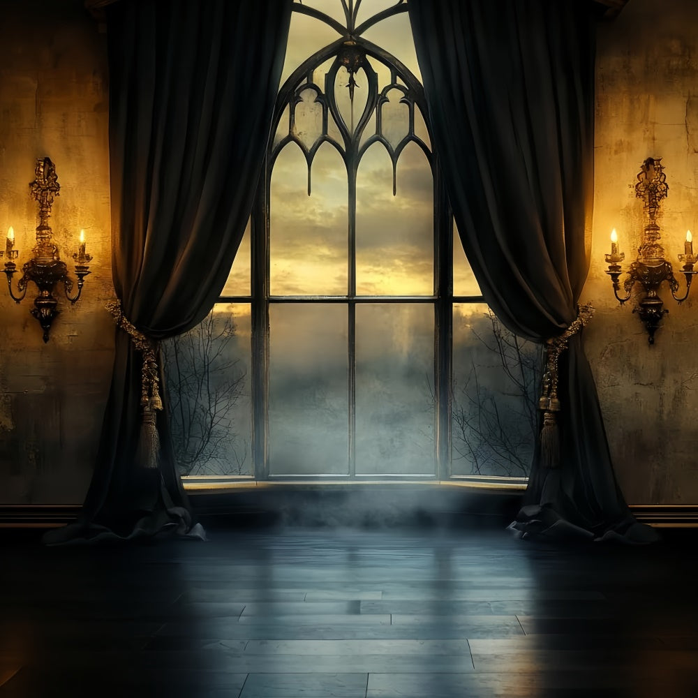 Halloween Backdrop Ideas Twilight Gothic Window Backdrop UK CSH57-65