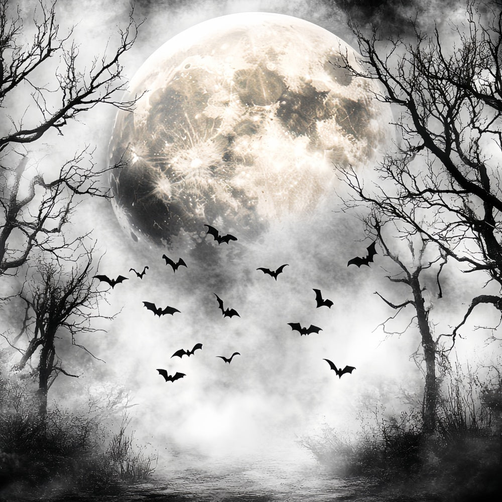 Forest Backdrops Nocturnal Flight Moon Halloween Backdrop UK CSH57-68