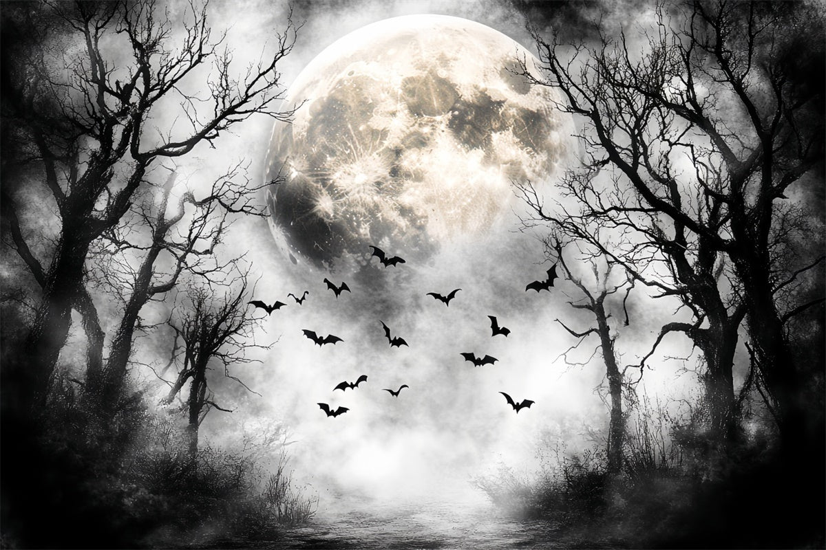 Forest Backdrops Nocturnal Flight Moon Halloween Backdrop UK CSH57-68