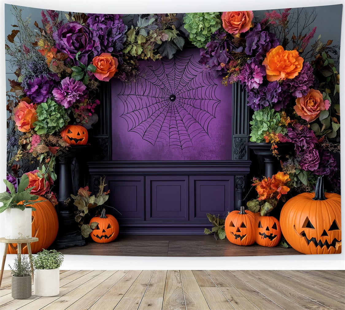 Halloween Photography Backdrop Spooky Floral Arch Backdrop UK CSH57-78