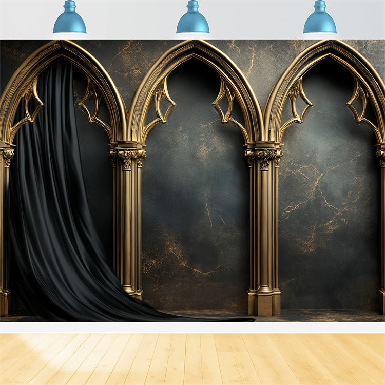 Vintage Wall Backdrop Gothic Gold Archway Backdrop UK CSH57-89