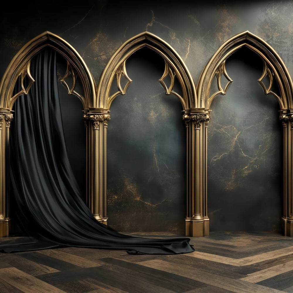 Vintage Wall Backdrop Gothic Gold Archway Backdrop UK CSH57-89