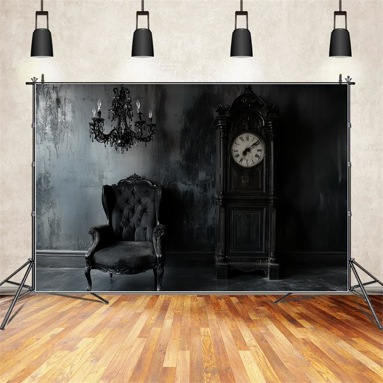 Antique Photo Backdrop Black Parlor Elegance Backdrop UK CSH57-92