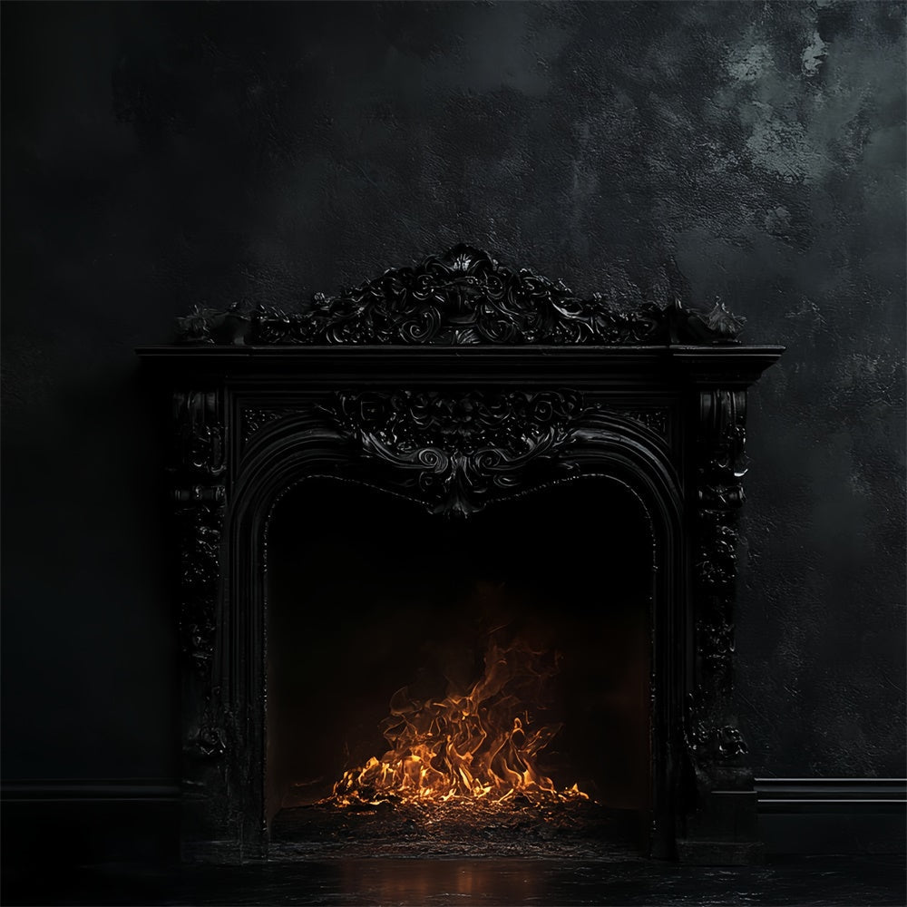 Vintage Studio Backdrop Midnight Flame Mantel Backdrop UK CSH57-93