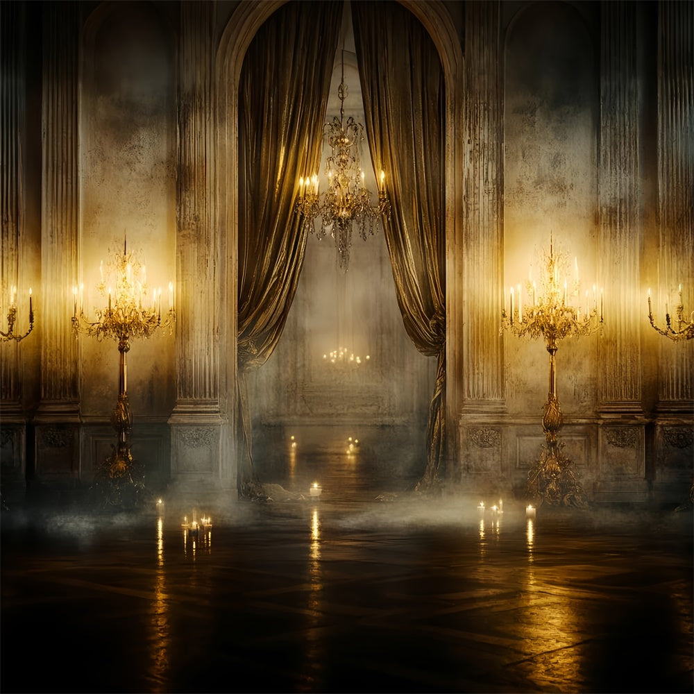 Baroque Backdrop Candlelit Golden Hall Vintage Photo Backdrop UK CSH57-99