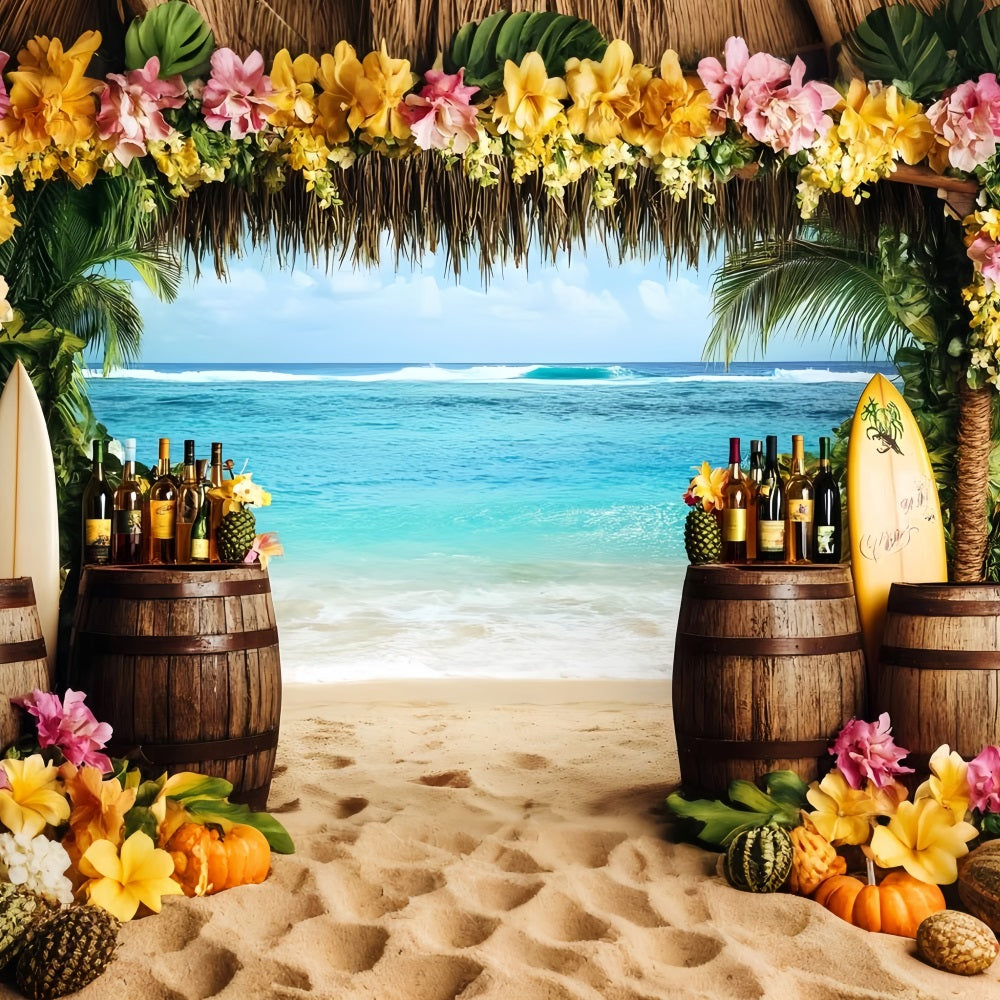Summer Ocean Backdrop Tropical Surfboard Tiki Bar Summer Backdrops UK CSH58-213