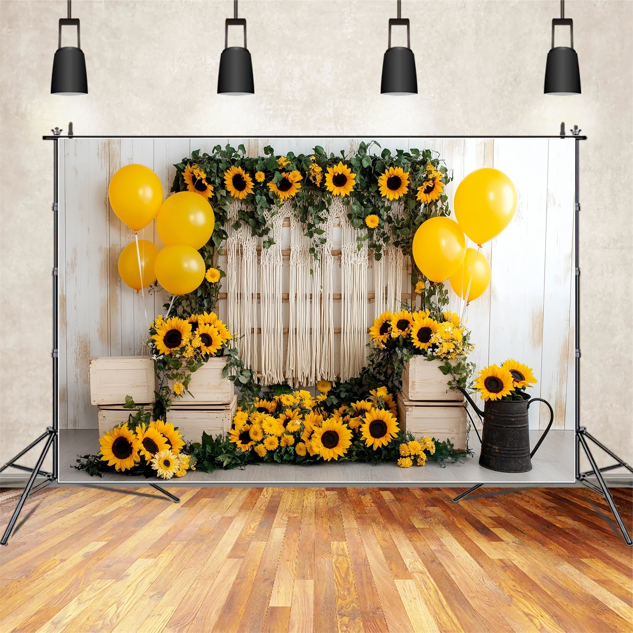 Autumn Sunflower Backdrop Boho Sunflower Balloon Decor Fall Backdrops UK CSH58-219