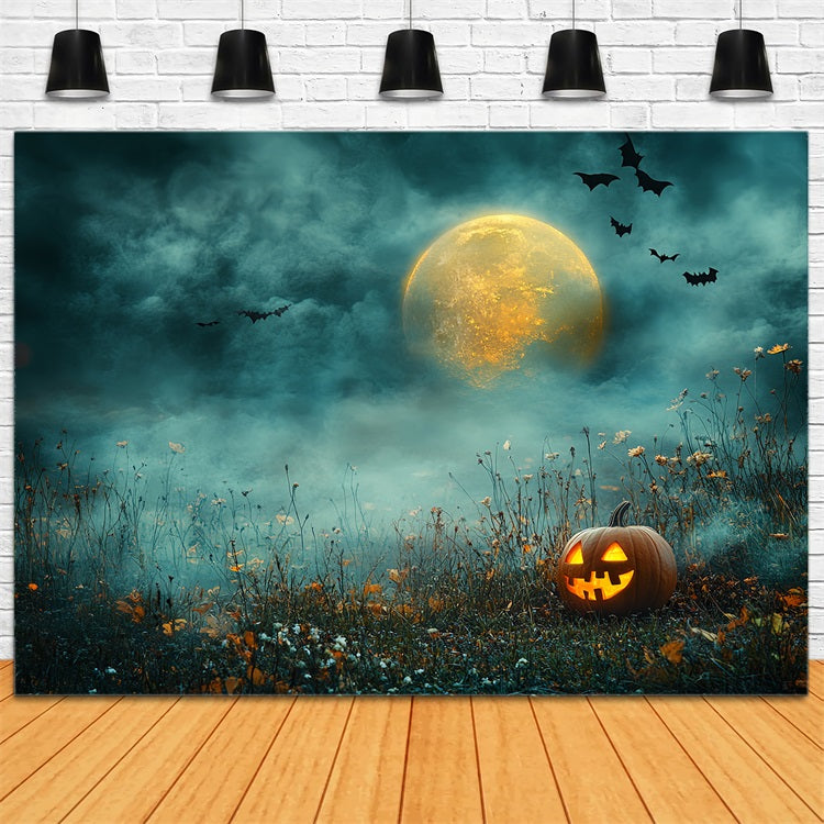 Night Sky Backdrop Pumpkin Moonlit Night Sky Halloween Backdrop UK CSH58-81
