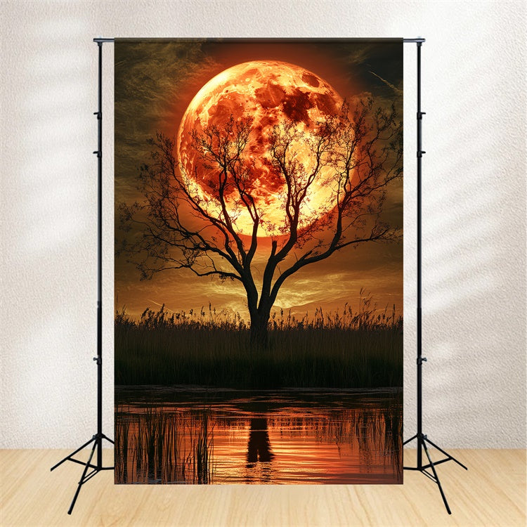 Halloween Moon Backdrop Crimson Moon Willow Backdrop UK CSH6-112