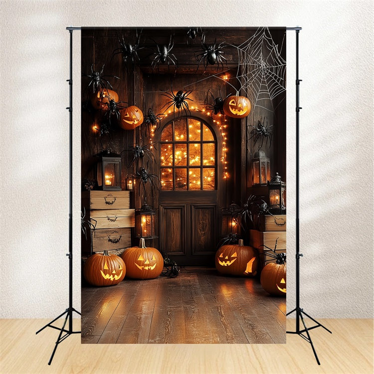 Halloween Backdrops Haunted Entry Pumpkin Spider Backdrop UK CSH6-113