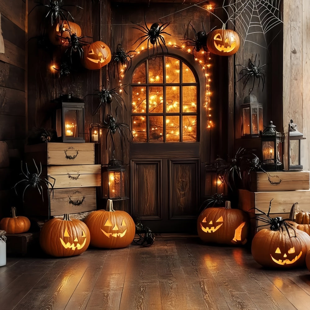 Halloween Backdrops Haunted Entry Pumpkin Spider Backdrop UK CSH6-113