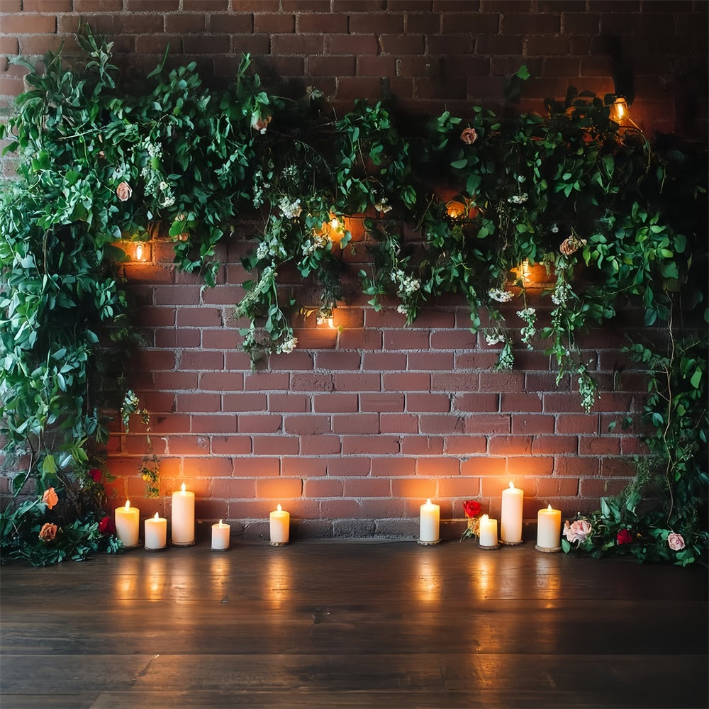 Red Brick Backdrop Candlelit Ivy Romance Backdrop UK CSH6-134