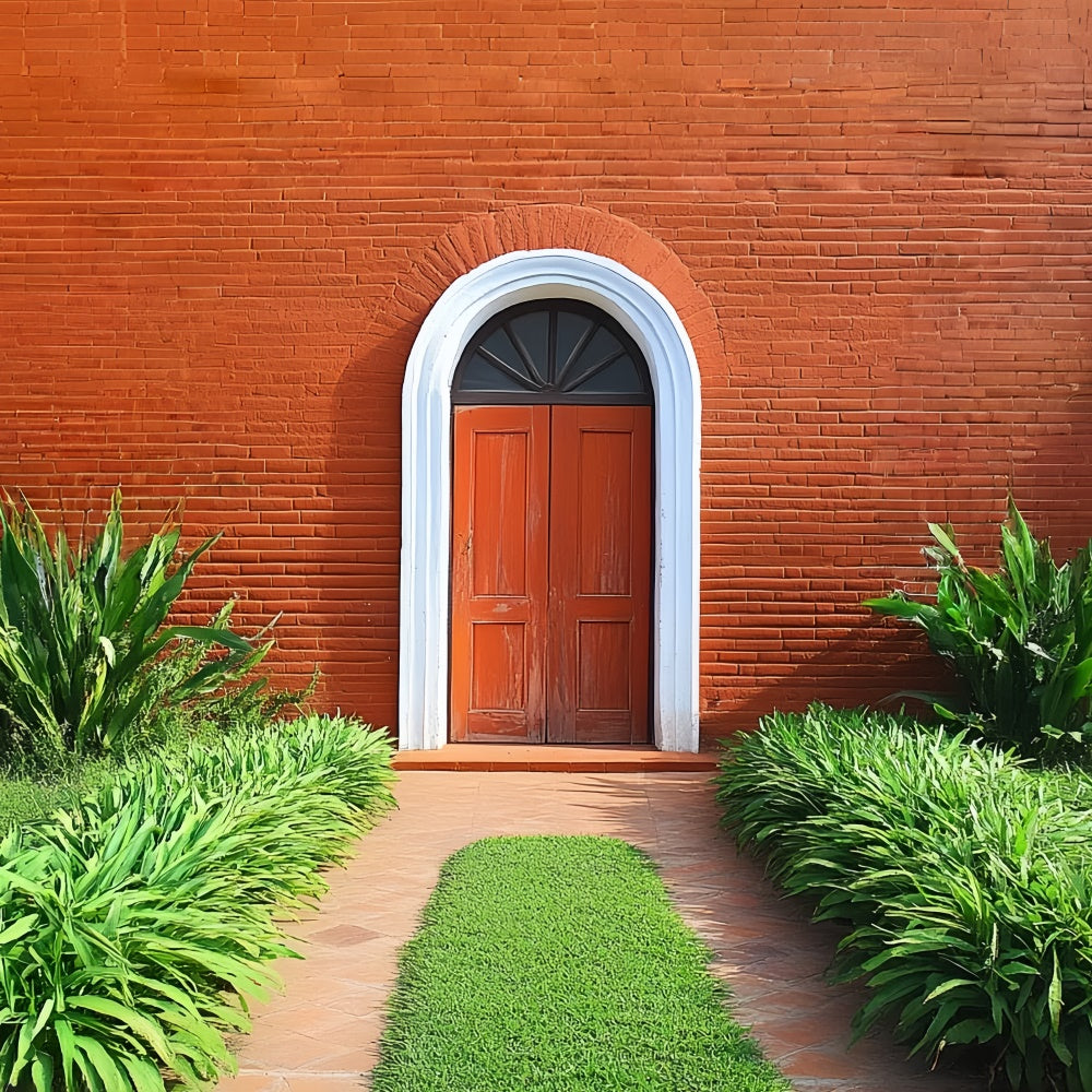 Red Brick Backdrop Classic Arch Doorway Wall Backdrop UK CSH6-137