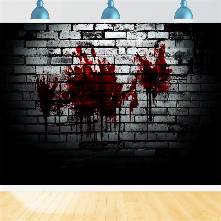 Halloween Backdrop Haunted Blood Stained Wall Brick Backdrop UK CSH6-138