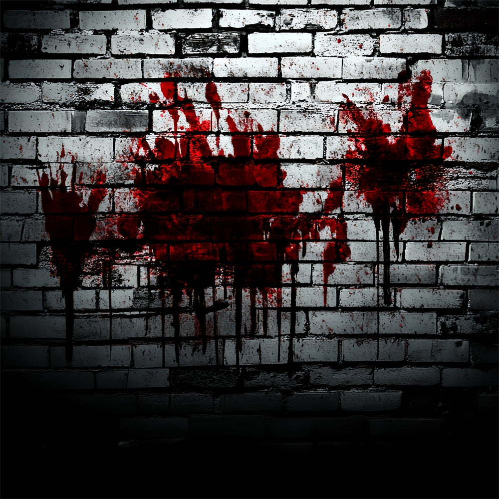 Halloween Backdrop Haunted Blood Stained Wall Brick Backdrop UK CSH6-138