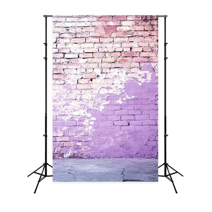 Brick Wall Photo Backdrop Lilac Decay Street Wall Backdrop UK CSH6-156